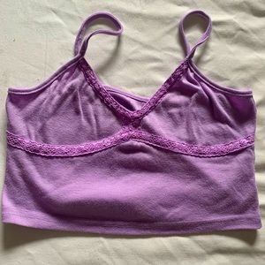Purple crop top from SHEIN. With lace lining.